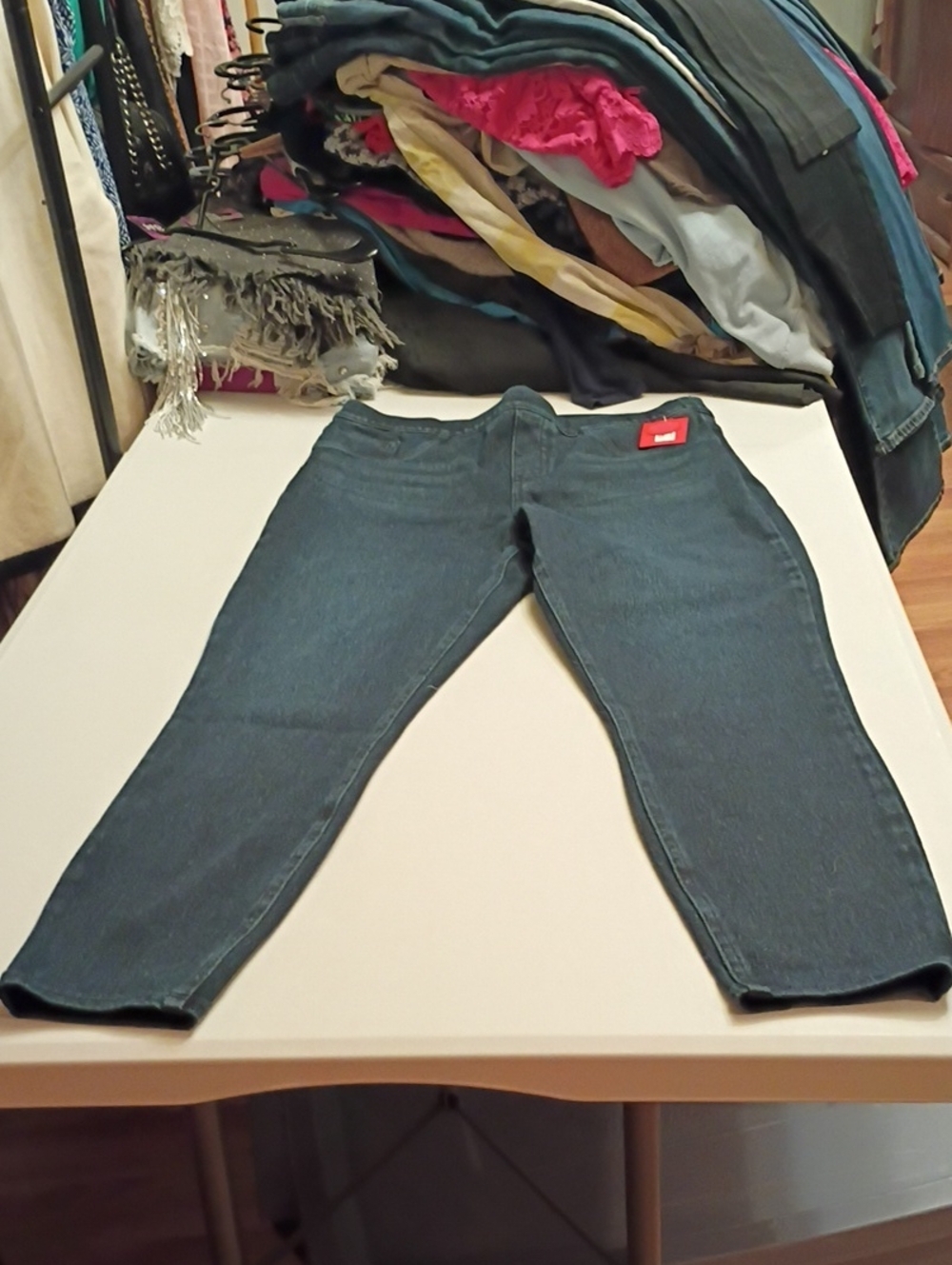 SPANX Women's Dark Blue Jean Stretch Jeggings - Slim Fit